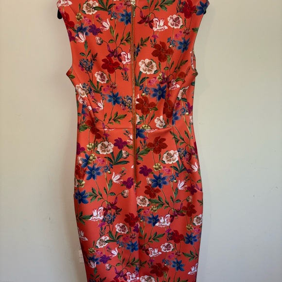 Calvin Klein Floral Orange Sleeveless Dress - Picture 2 of 5